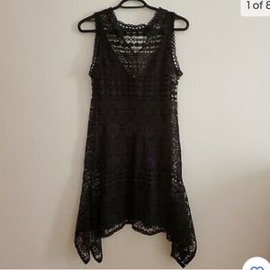 Imperial Black Crochet Dress